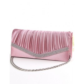 Simplicity Wrinkle Rhinestone Oblong Evening Bag