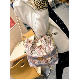 Drawstring Bag Shoulder Messenger Bag Women Handbag Chain Bag Diagonal Package Canvas Totes