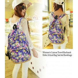 New Women's Vintage Floral Canvas Travel Rucksack School Bag Satchel Bookbags Backpack 