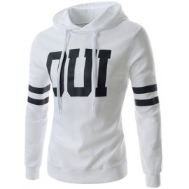 Active Letter Print Slim Fit Hoody