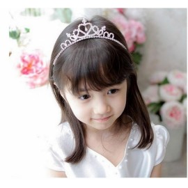 New Children Girls Fashion Crown Design Rhinestone Tiaras Hair Band Headband 