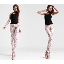 Women's Printing Slim Stretch Pencil Feet Pants Trousers