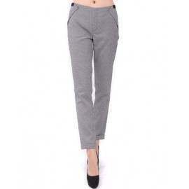 OL Houndstooth Printed Pants in Slim Fit Size:S-L