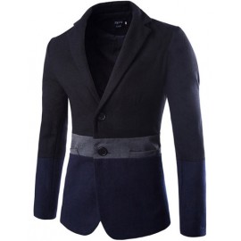 Laconic Lapel Collar Two Tone Blazer with Pocket