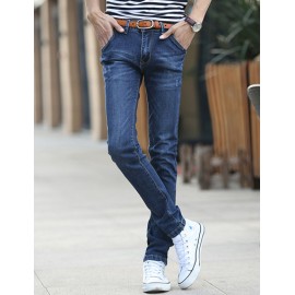 Stylish Scratch Detail Stretchy Slim Fitting Skinny Jeans