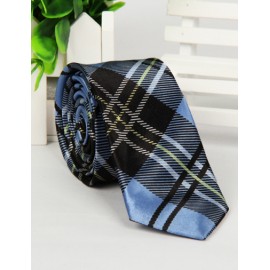 Modish Checked Pattern Skinny Neck Tie with Arrow Shape