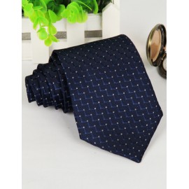 Concise Zigzag Jacquard Pattern Neck Tie in Dark Blue