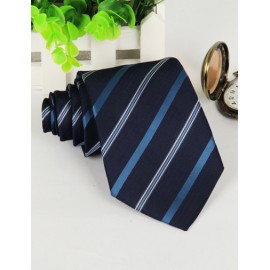 Concise Slanted Stripe Pattern Neck Tie with Arrow Edge