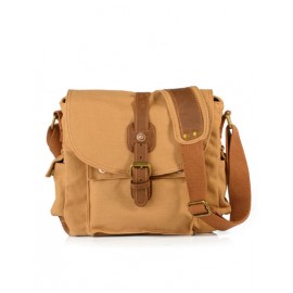 Retro Style Buckle and Pocket Design Crossbody Bag