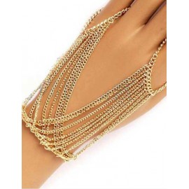 Styling Multi Tassel Trim Ring Design Bracelet in Gold