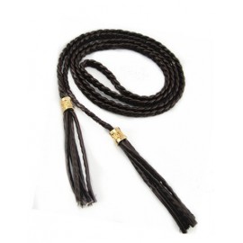 Prevalent Woven Slender Belt with Tassel Ornament For Women