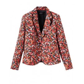 Gorgeous Floral Slim Fit Blazer in Slit Back