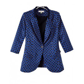 Vibrant Squared Pattern Slim Fit Blazer in Flap Pockets