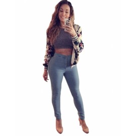 Fall Autumn Winter Hot Fashion Women Sexy High Waist Jeans Skinny Pants Denim Trousers